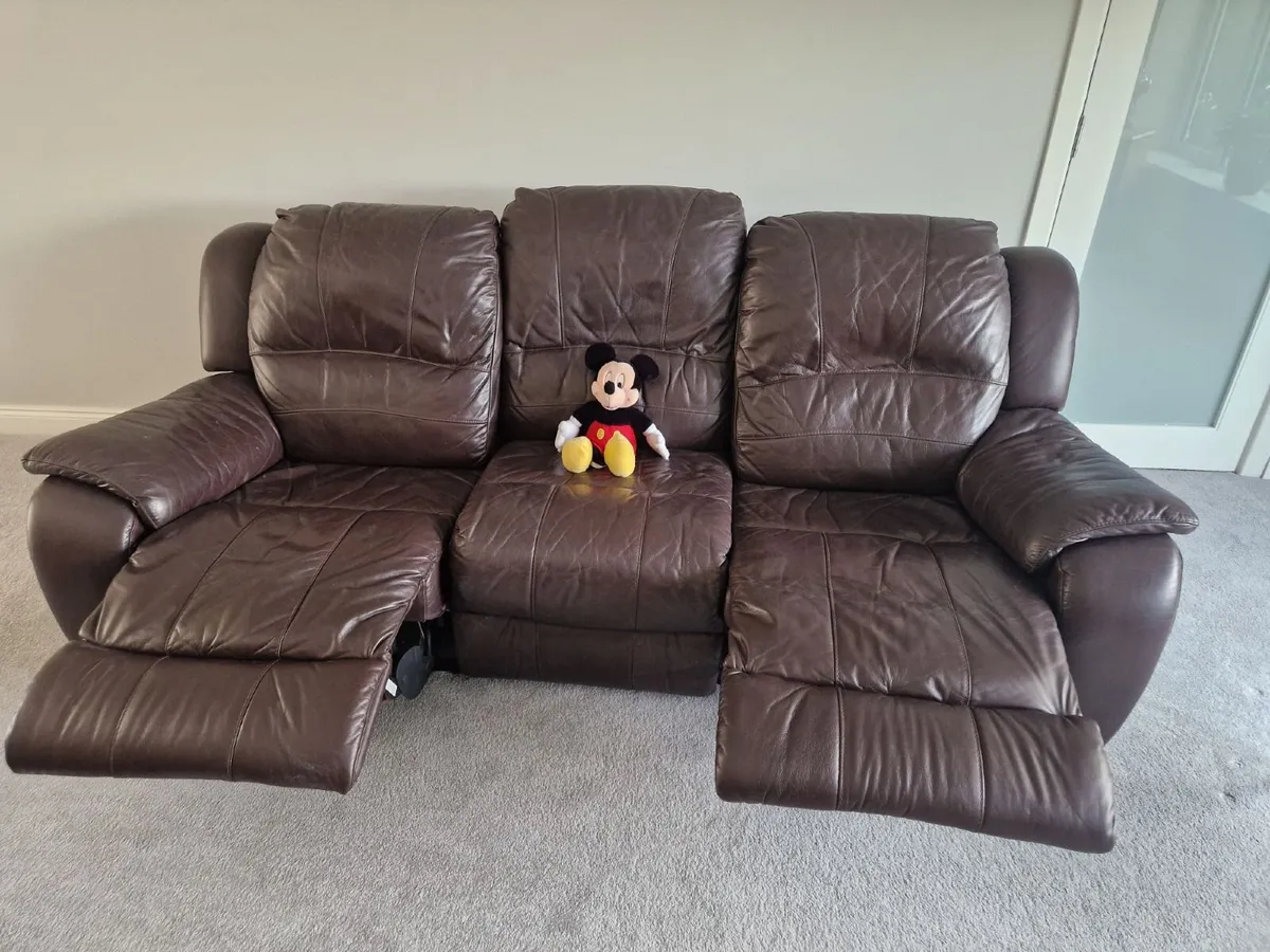 Leather Couch Reclining - Image 2