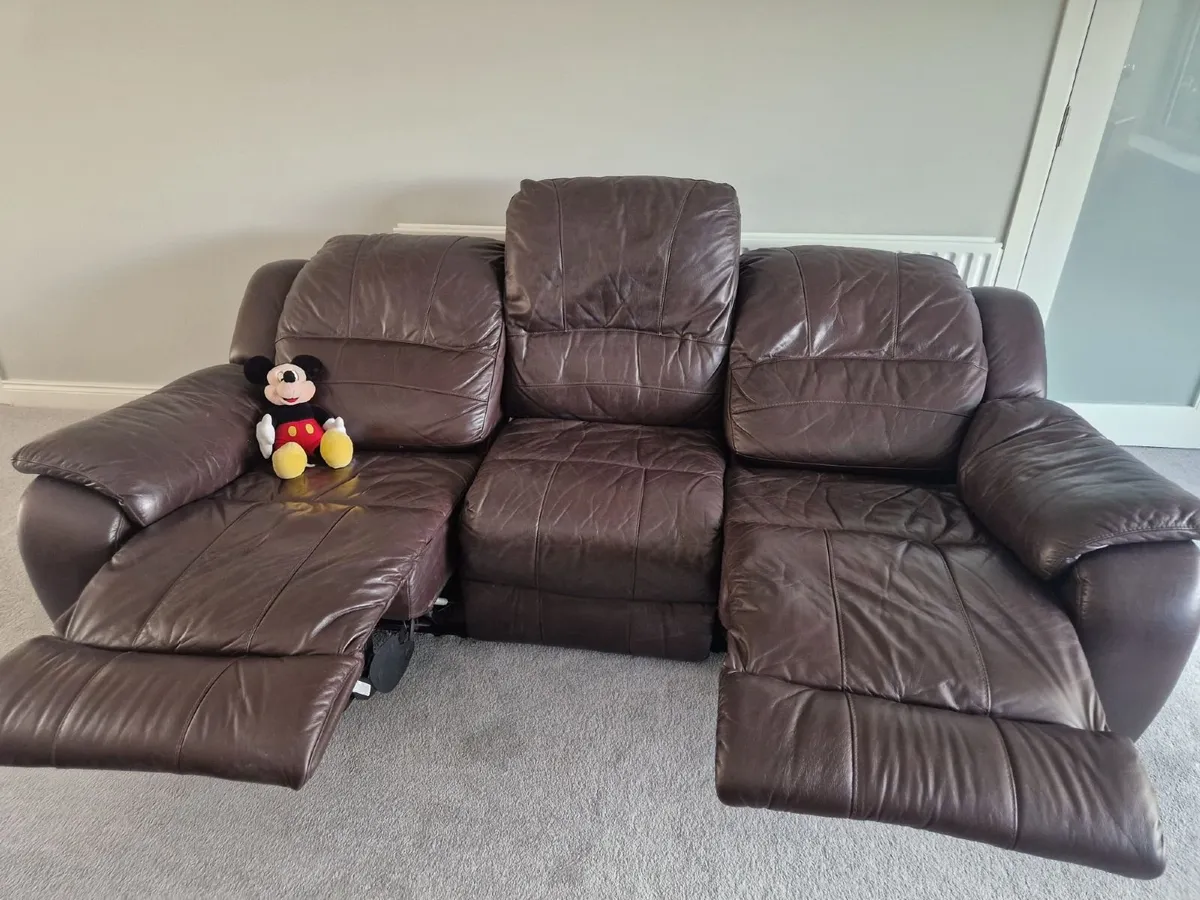 Leather Couch Reclining - Image 3