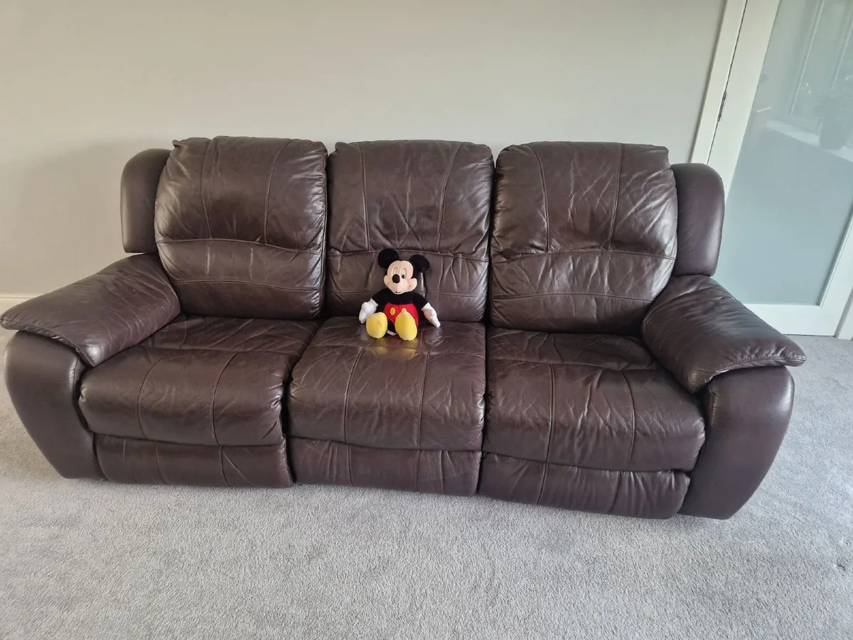 Leather Couch Reclining - Image 4