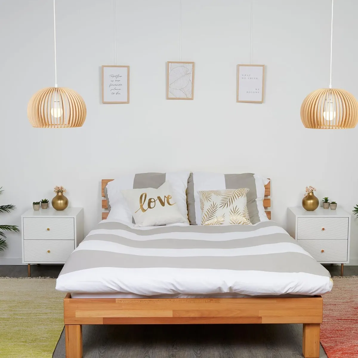 Set of 2 Drawers Bedside Cabinet Bedroom Side - Image 2