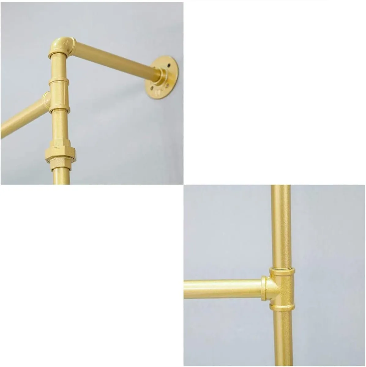 Industrial Pipe Clothing Rack Wall Mounted Iron - Image 4