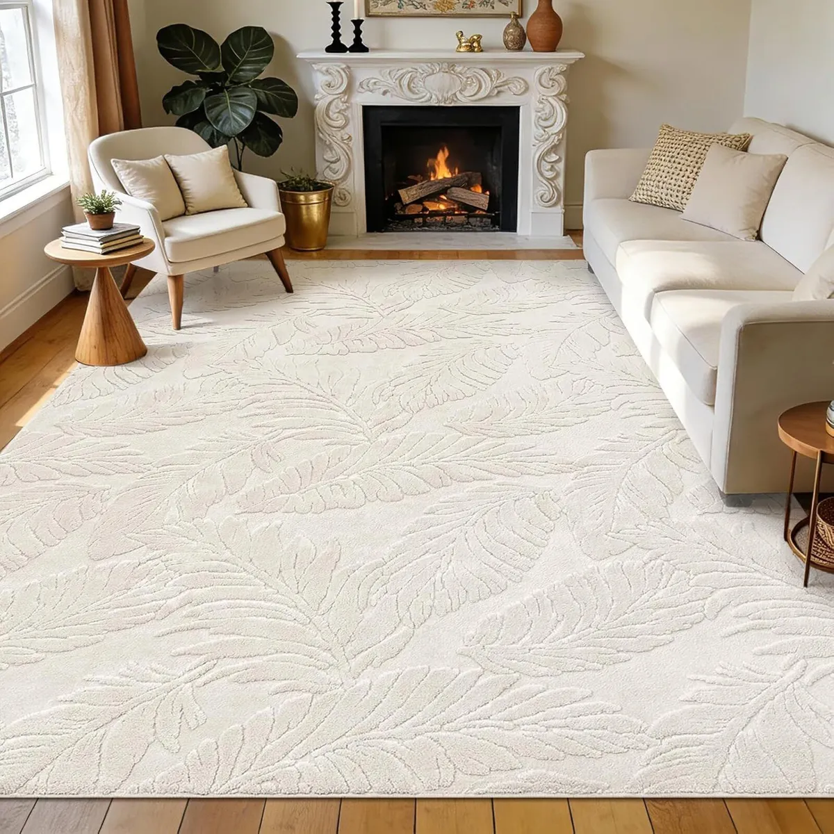 Rugs Living Room Large 160x230 cm Beige Washable - Image 1