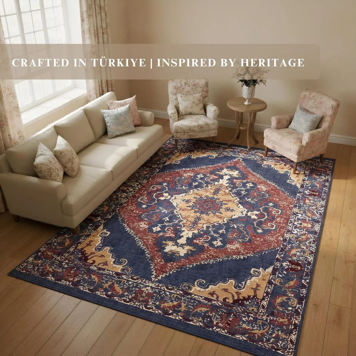 Machine Washable Rug 120x170cm Non-Slip Backing - Image 2