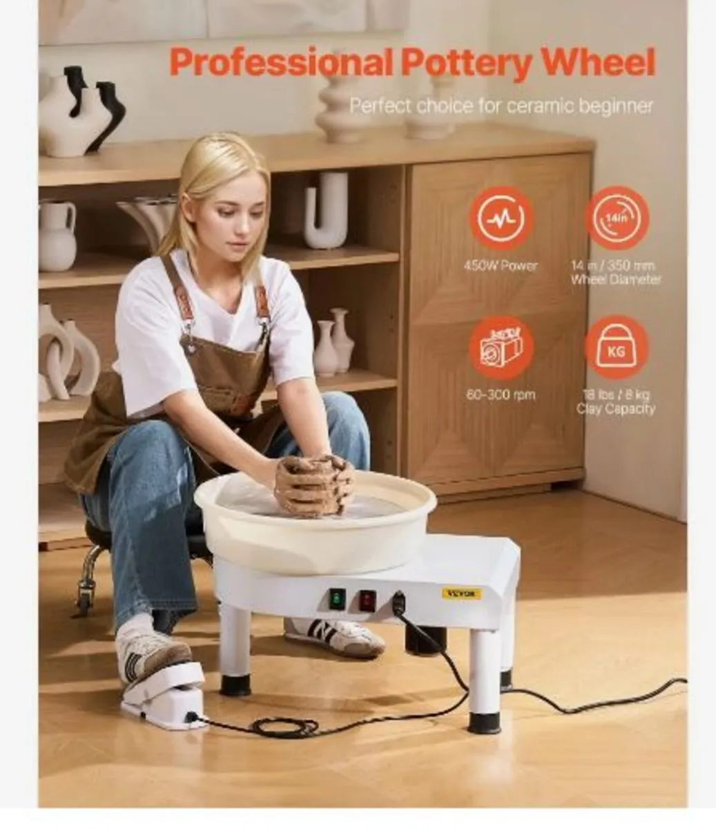 Pottery Wheel, 35 cm Ceramic Wheel Forming Machine - Image 2