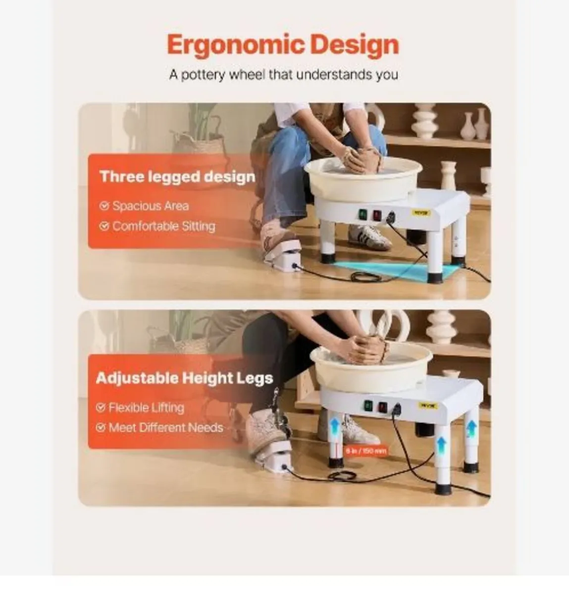 Pottery Wheel, 35 cm Ceramic Wheel Forming Machine - Image 4