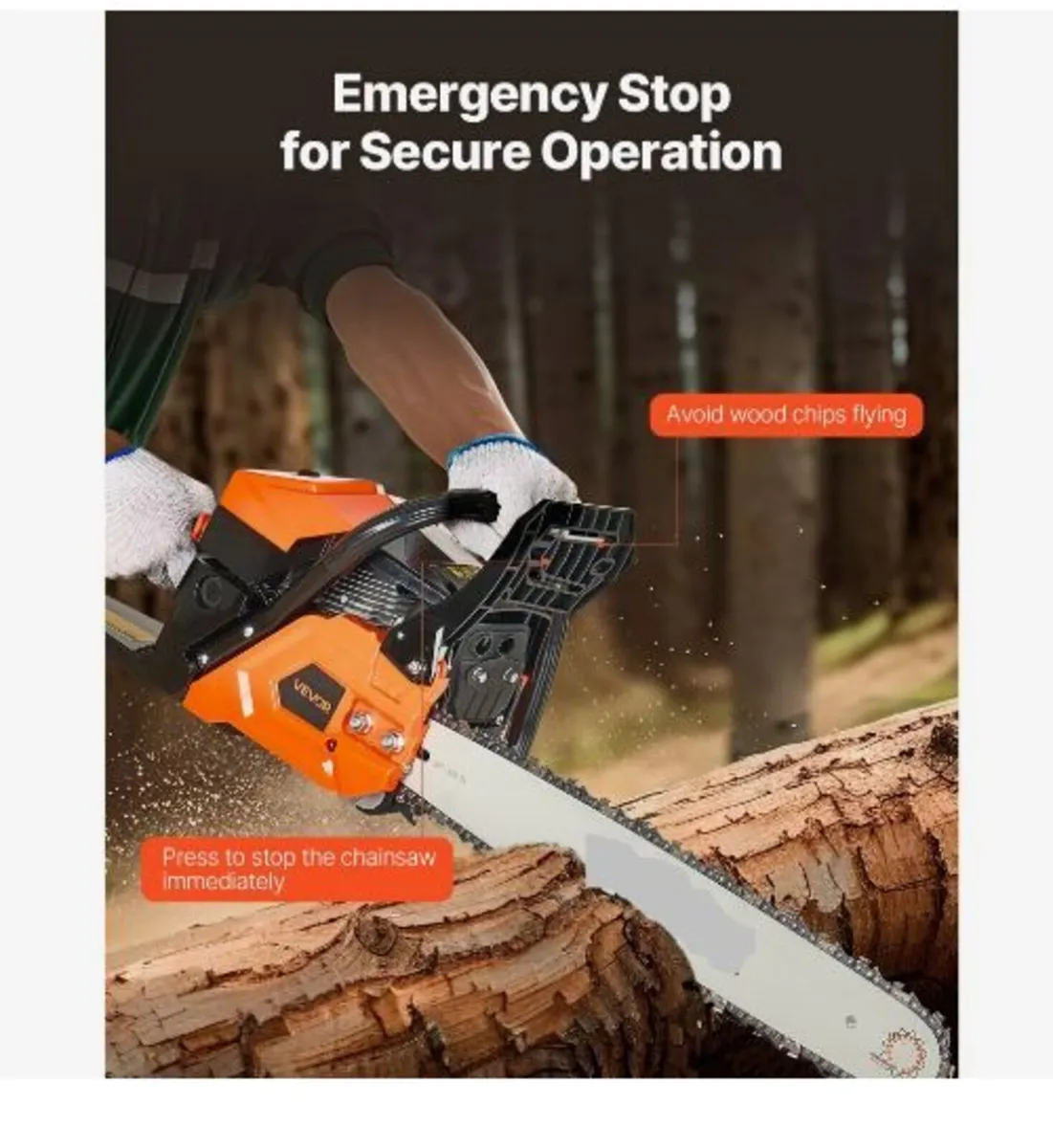 58 cc Gas Chainsaw, 20 inch Gas Powered Chainsaw - Image 2