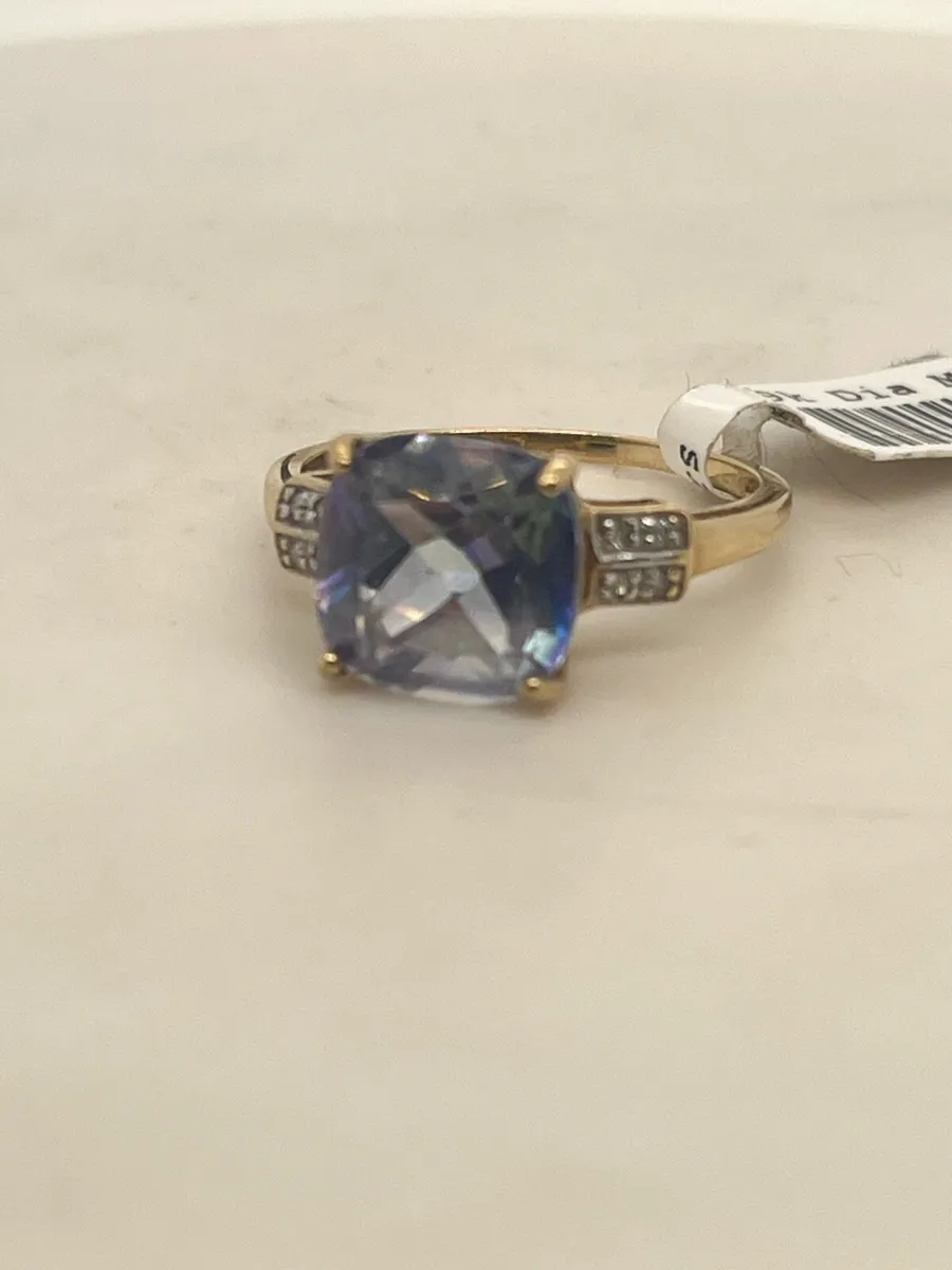9k gold mystic topaz ring. - Image 2