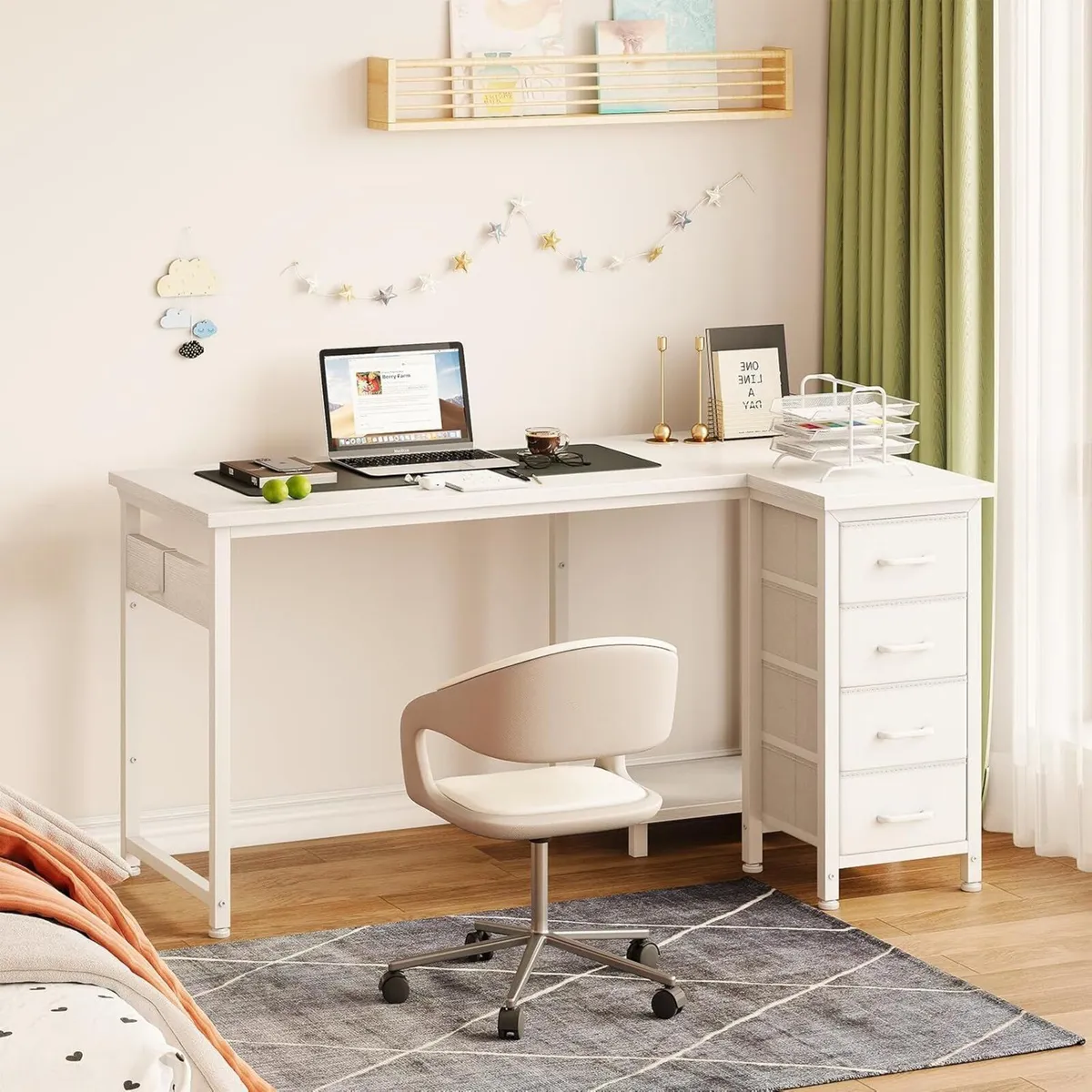 Computer Desk with Drawers 120x70 cm Corner for - Image 2