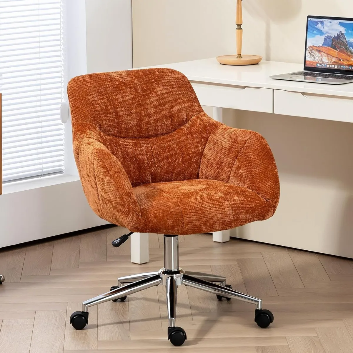 Upholstered Home Office Desk Chairs with Adjustabl - Image 1