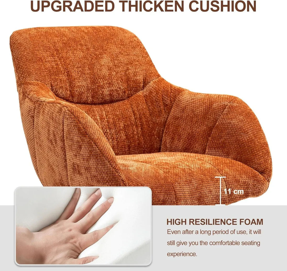 Upholstered Home Office Desk Chairs with Adjustabl - Image 3