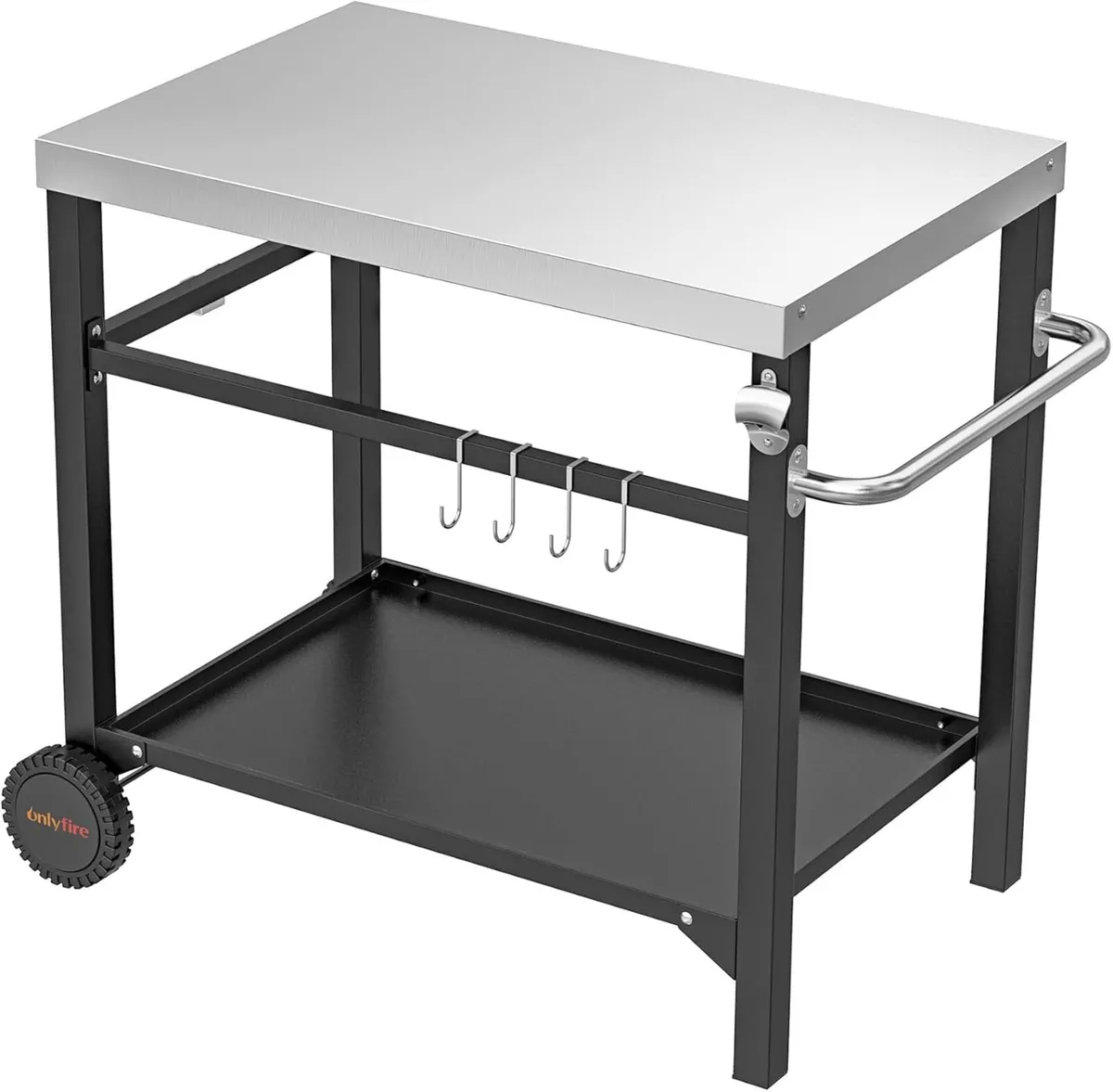 BBQ Serving Trolley Table Stainless Steel Flattop - Image 4