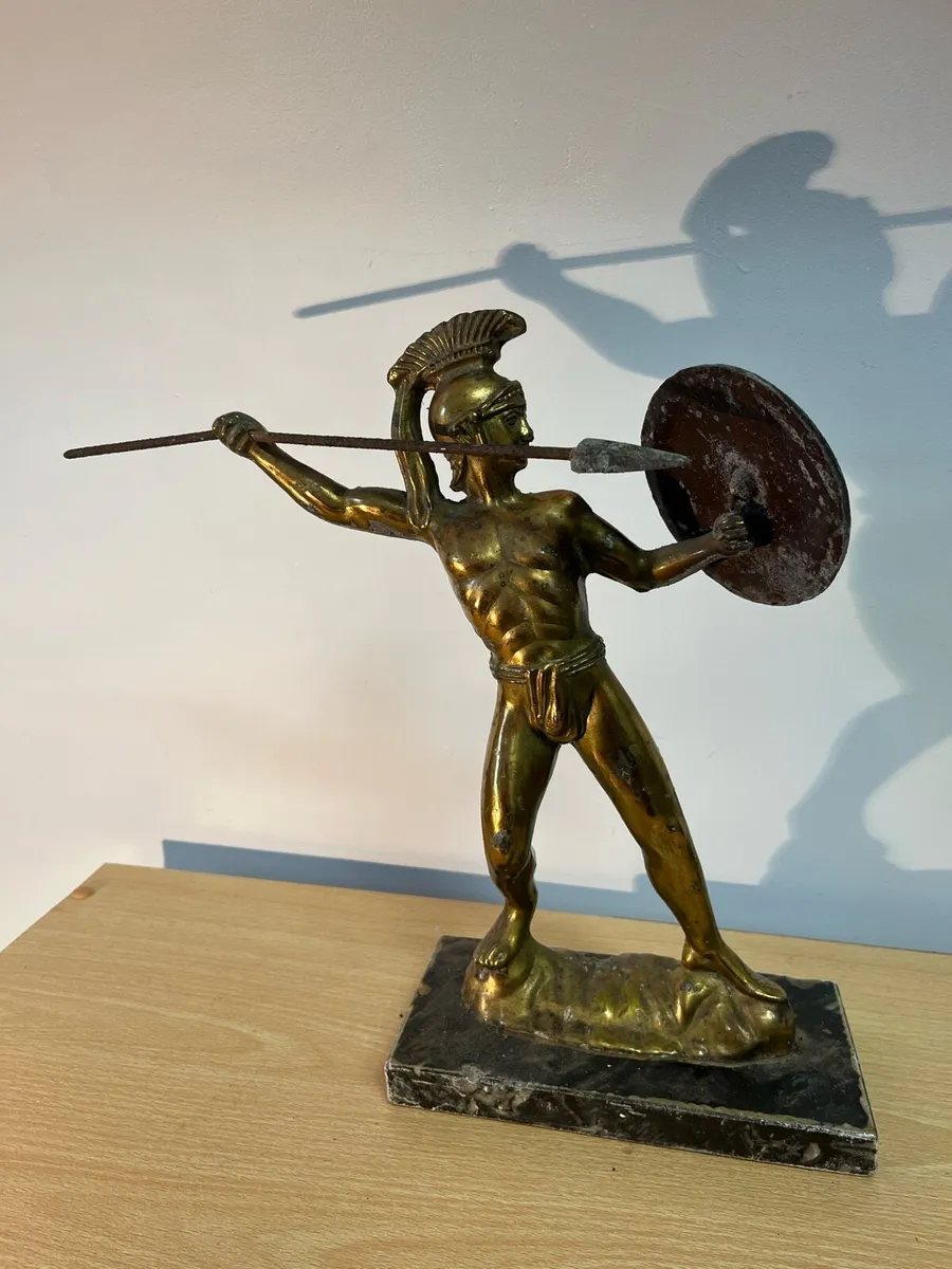 Large antique brass figurine - Image 1