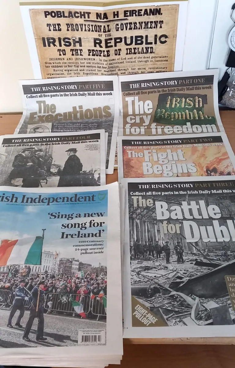 Newspapers commemorating 1916 Rising - Image 1