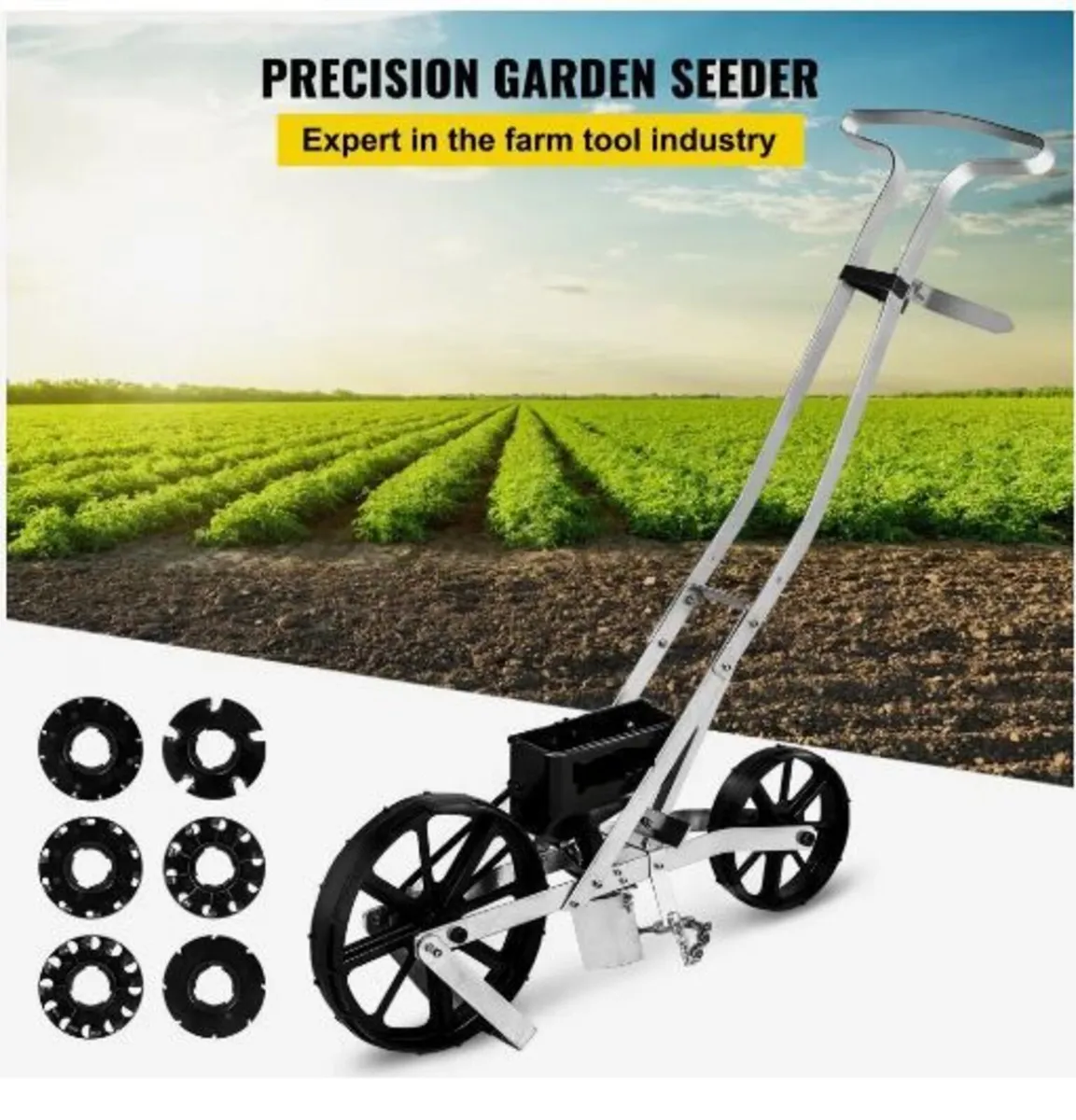 Garden Seeder, Metal Precision Garden Push Seeder - Image 3