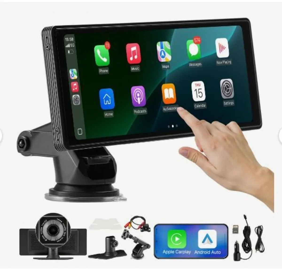 Wireless Car Stereo, 254 mm HD Portable Radio - Image 4