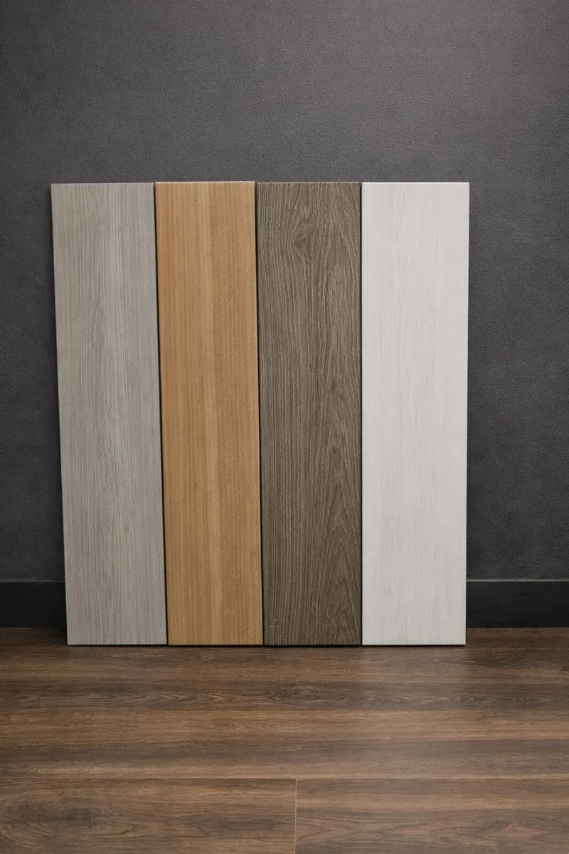 Timber effect porcelain tiles