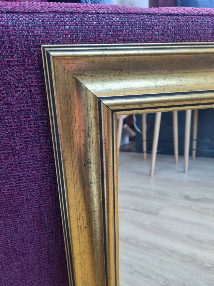 Gold Framed Wall Mirror 89x64cm - Image 2