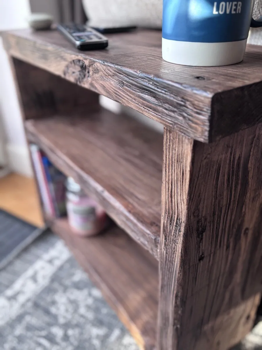New Barnwood Style Chunky Sofa Side/End Table - Image 2