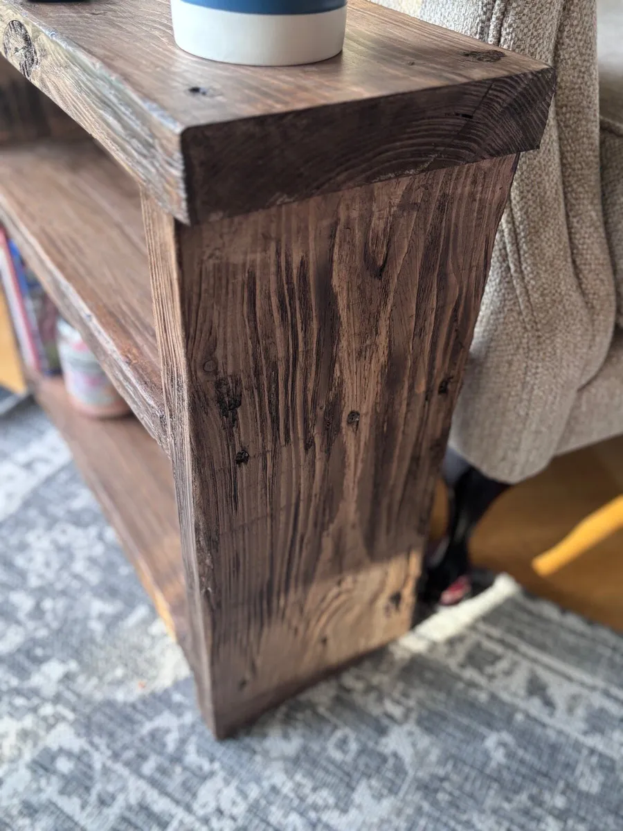 New Barnwood Style Chunky Sofa Side/End Table - Image 4