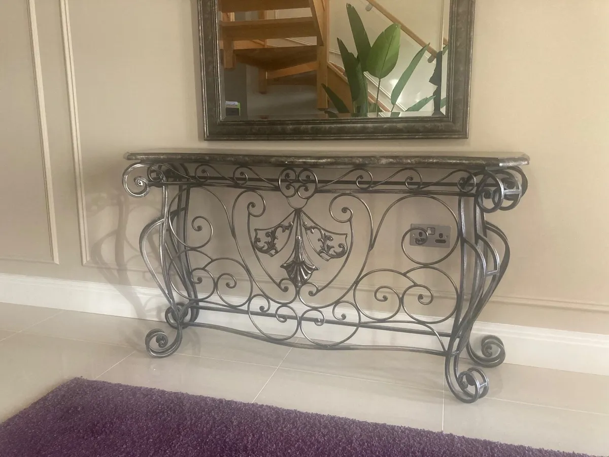 Mindy Browne Wrought Iron Console Table - Image 4