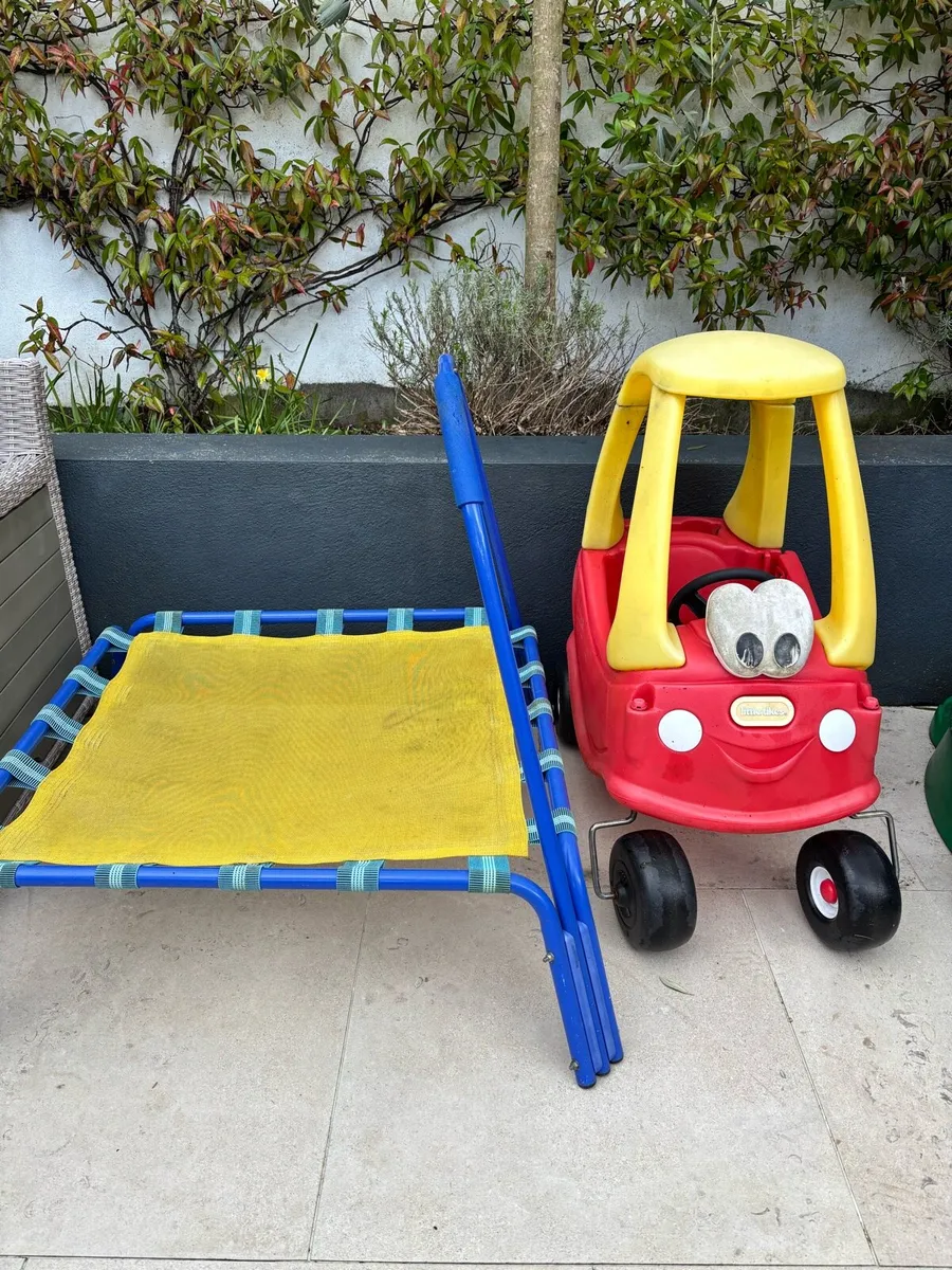 Trampoline and Toddler car