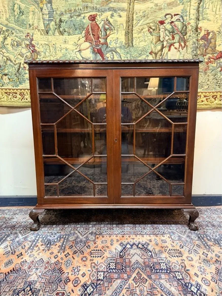 Edwardian Style Glazed Mahogany Display Cabinet or Bookcase - Image 1