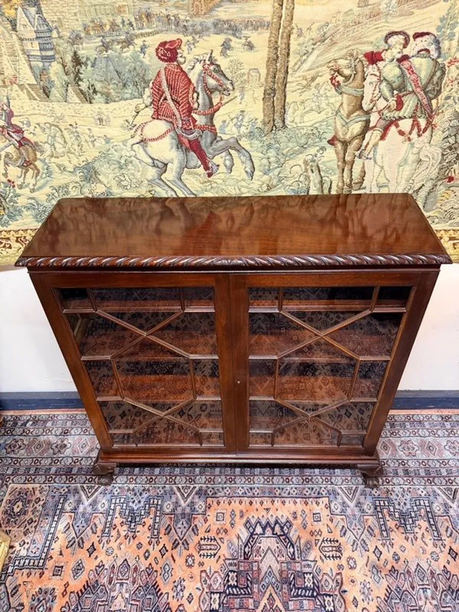 Edwardian Style Glazed Mahogany Display Cabinet or Bookcase - Image 2