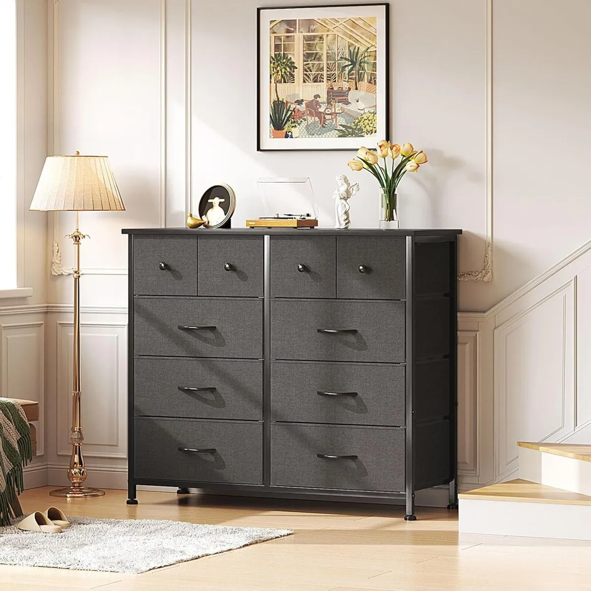 Chest of Drawers Fabric Dresser for Bedroom with - Image 4