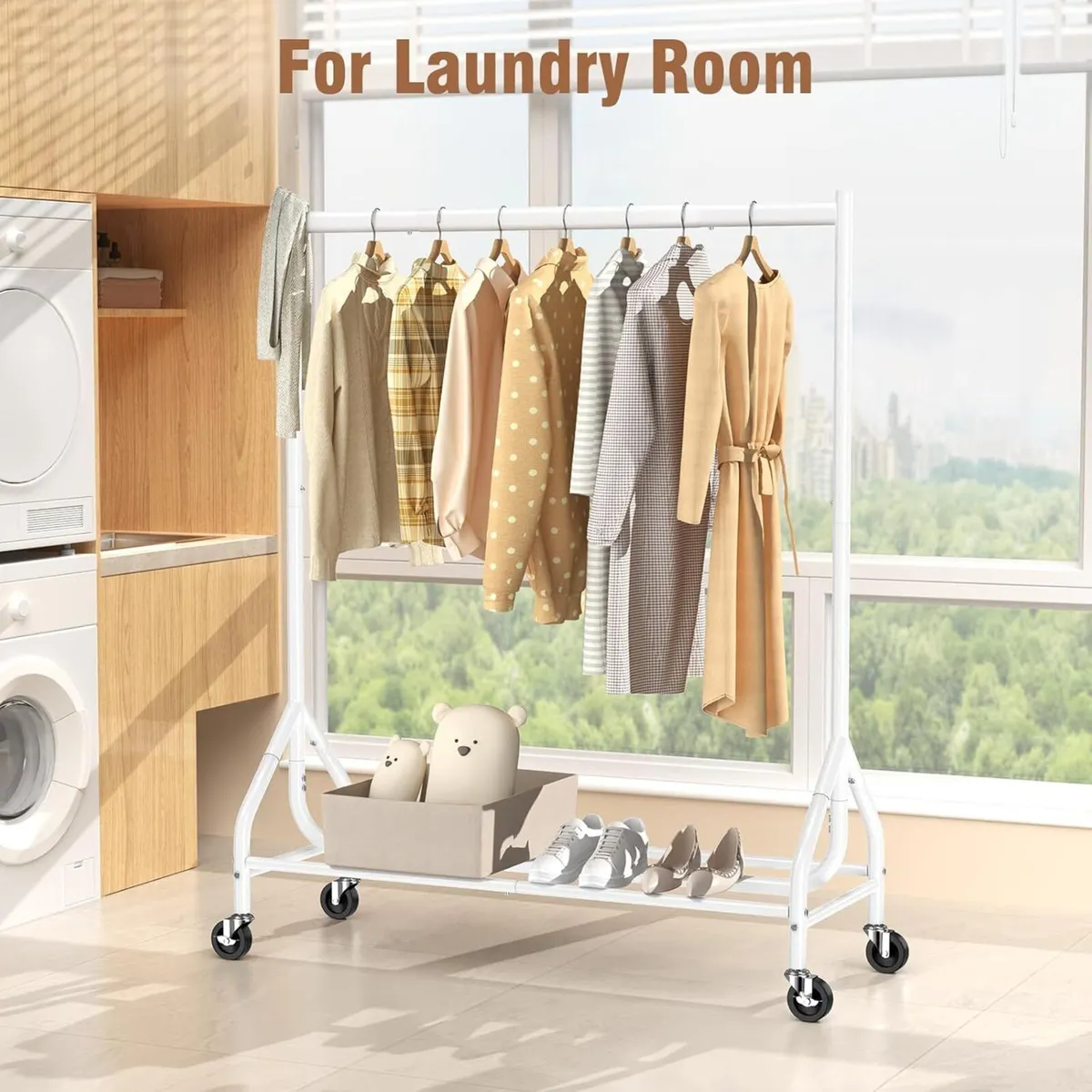 Heavy Duty Clothes Rail Load 180 KG Rolling - Image 2