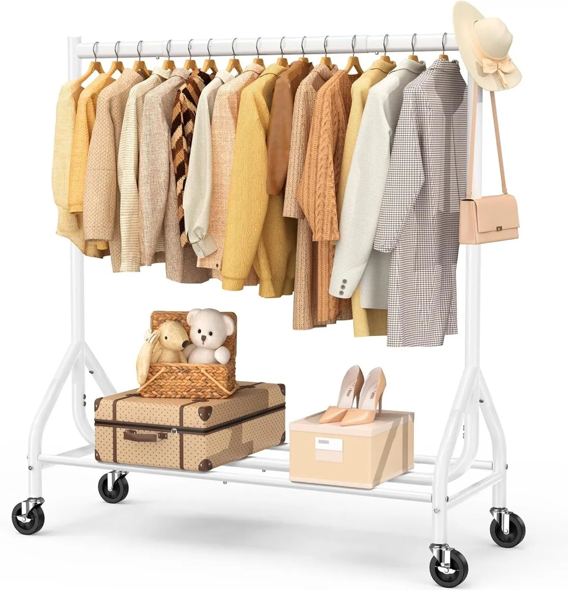 Heavy Duty Clothes Rail Load 180 KG Rolling - Image 1