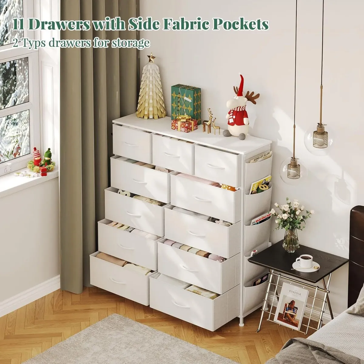 Chest of Drawers with Pockets Bedroom Cabinet for - Image 4