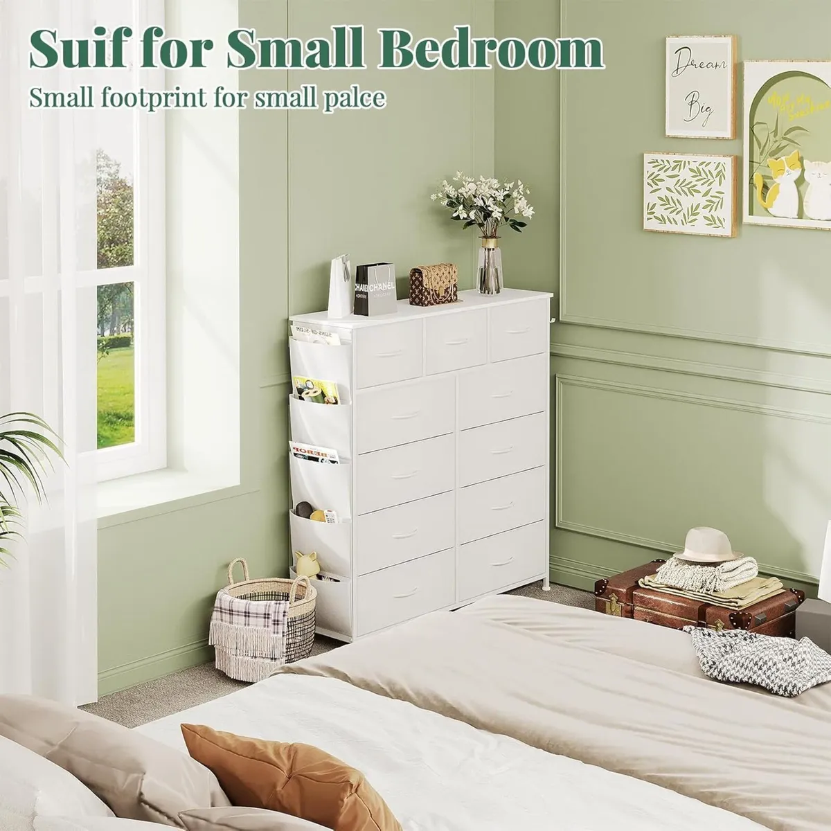 Chest of Drawers with Pockets Bedroom Cabinet for - Image 2