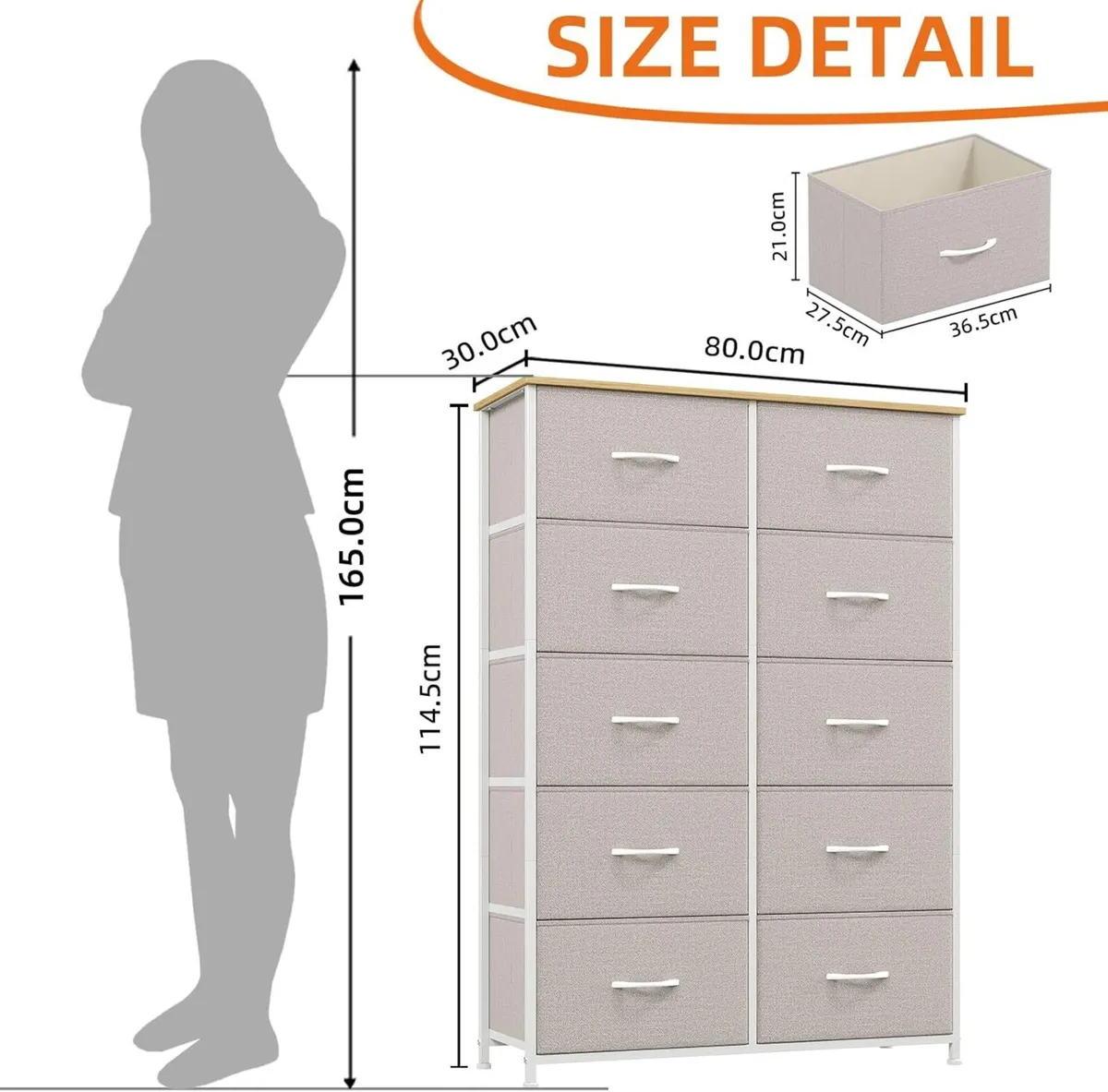 Tall Chest of Drawers for Bedroom with 10 Wide - Image 3