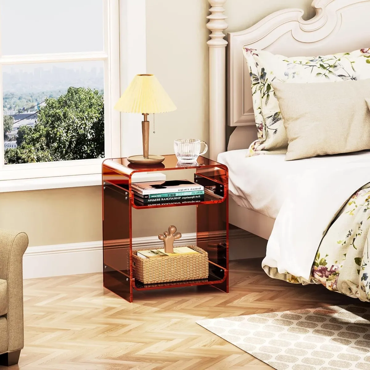 Acrylic Side Table Small Bedside Nightstand 40 x - Image 2