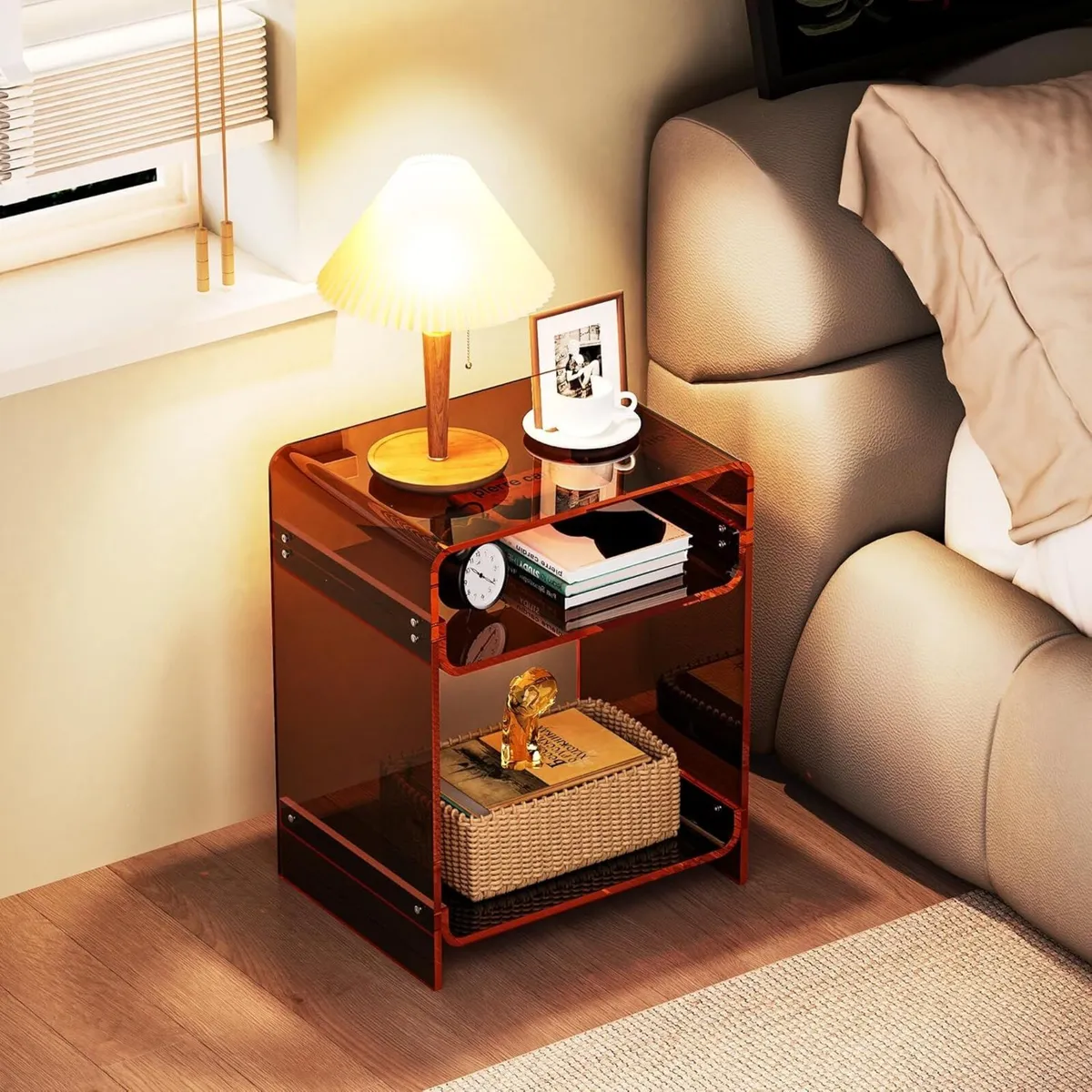 Acrylic Side Table Small Bedside Nightstand 40 x - Image 4