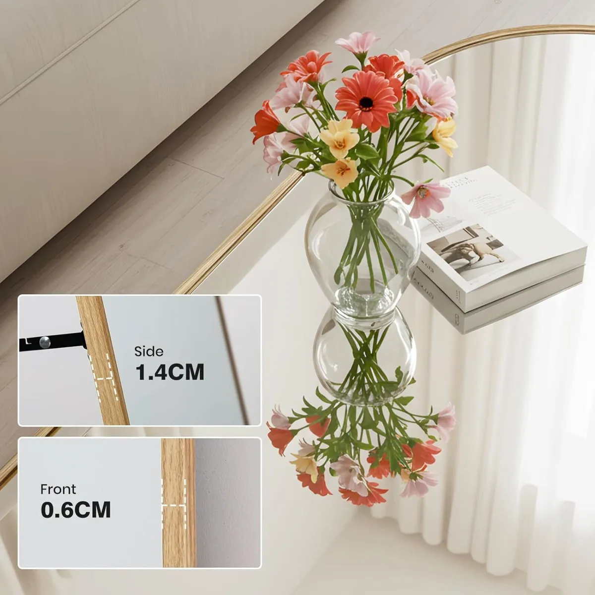 44x146 CM Full Length Mirrors Aluminium Frame in - Image 3