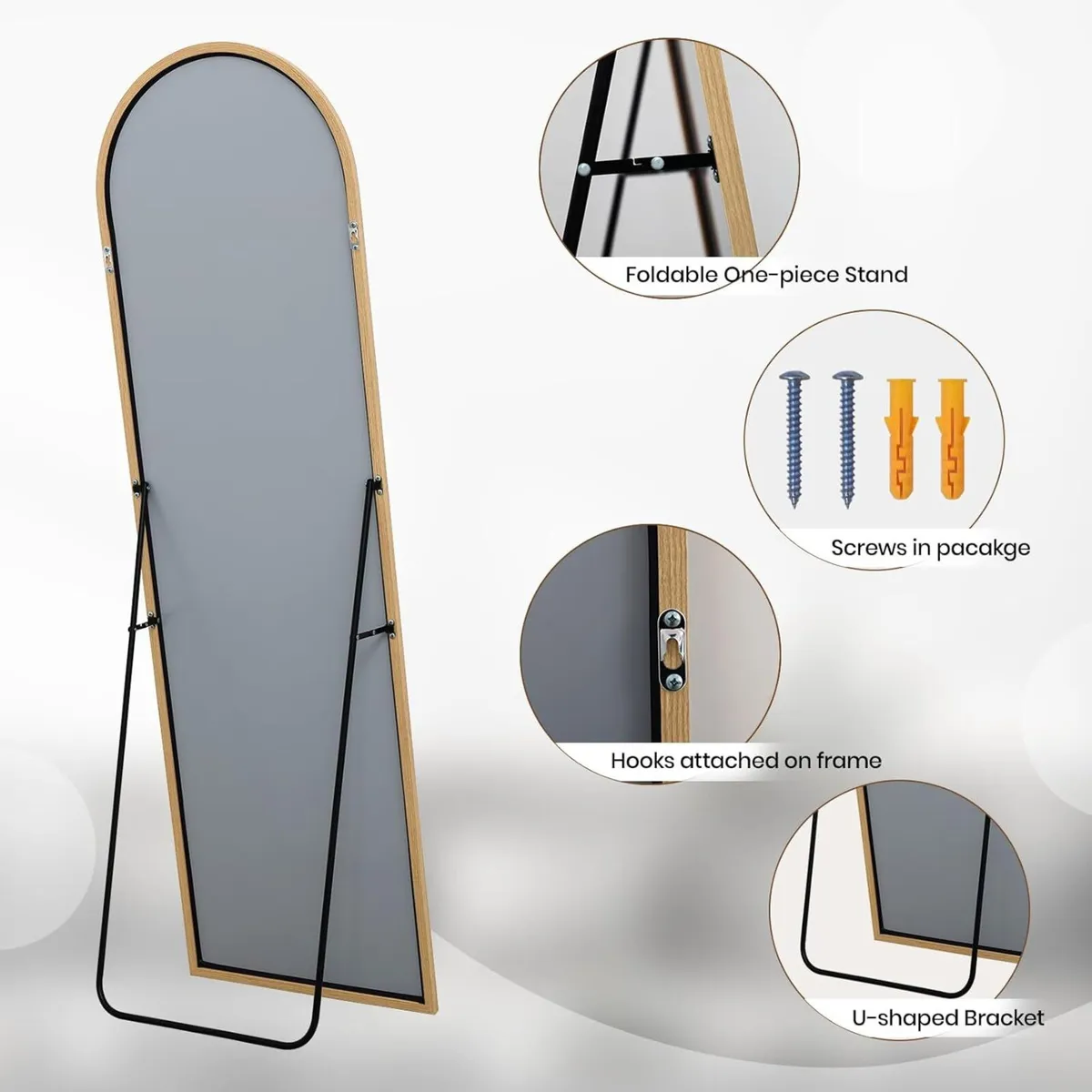 44x146 CM Full Length Mirrors Aluminium Frame in - Image 4