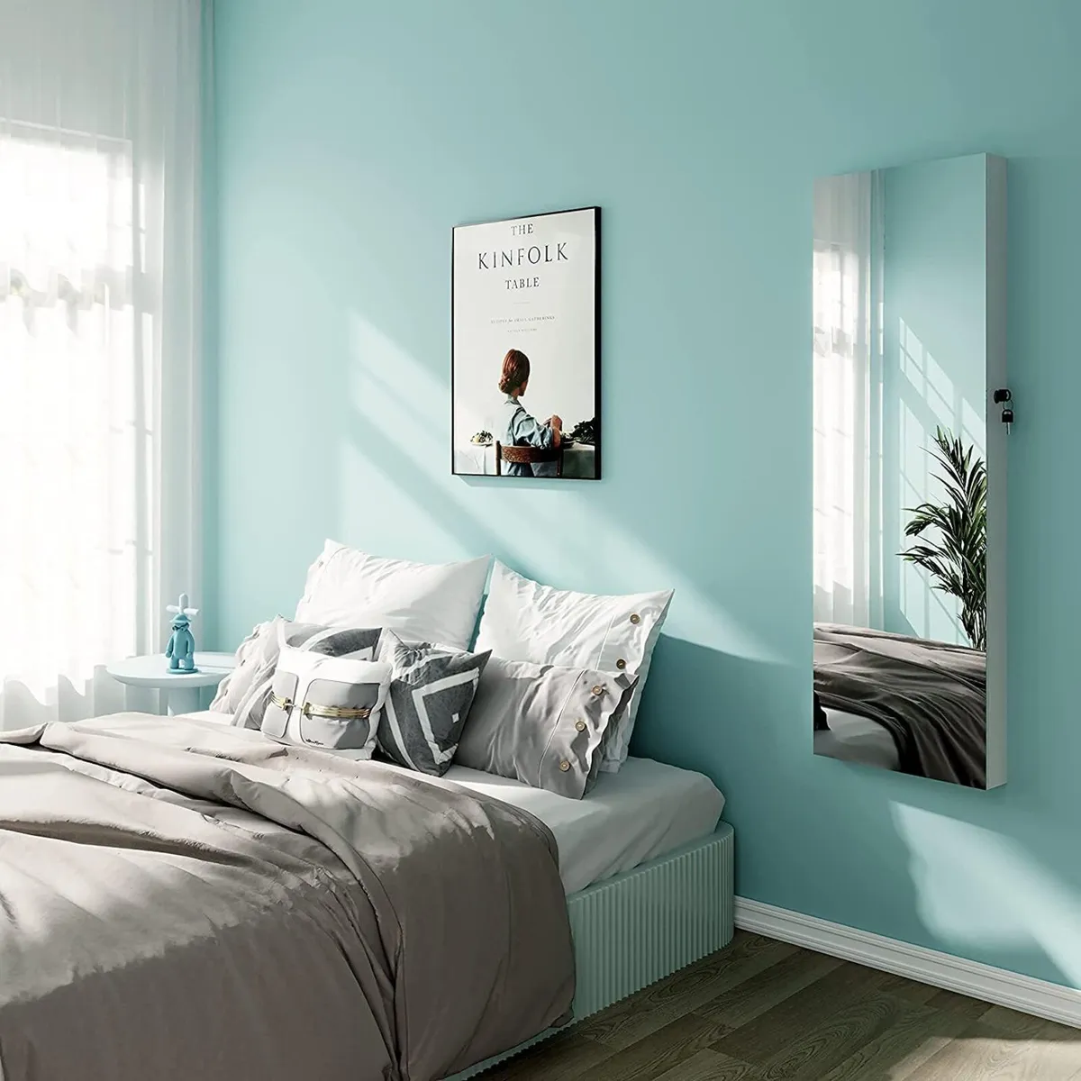 White Jewelry Organiser Mirror Wardrobe Wall - Image 2