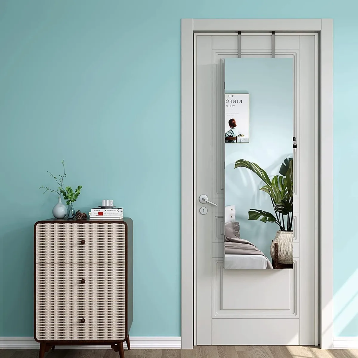 White Jewelry Organiser Mirror Wardrobe Wall - Image 4