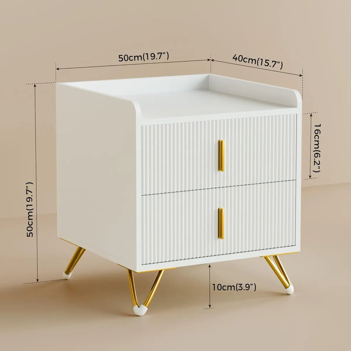 Bedside Table with 2 Drawers Small Nightstand - Image 2