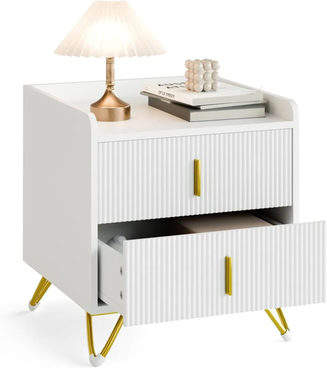 Bedside Table with 2 Drawers Small Nightstand - Image 3