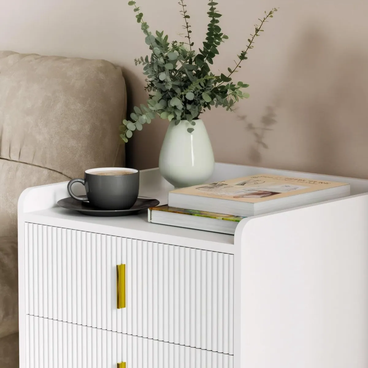 Bedside Table with 2 Drawers Small Nightstand - Image 4