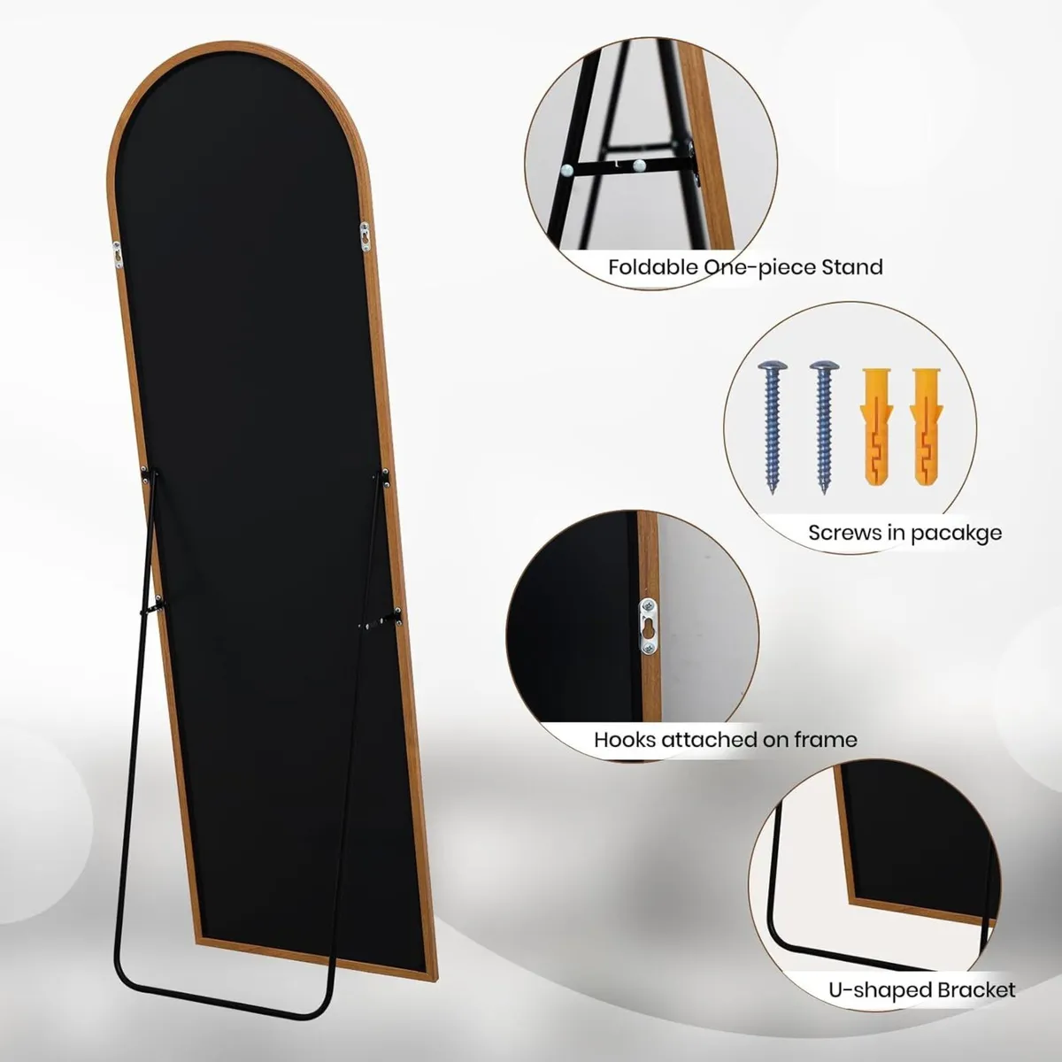 52x161 CM Full Length Mirrors Aluminium Frame in - Image 4