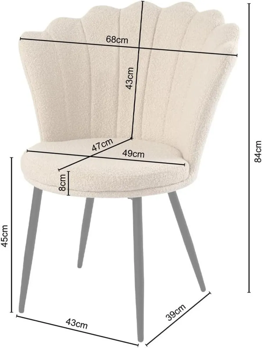 Genesis Mini Flora Boucle Accent Chair with Petal - Image 2