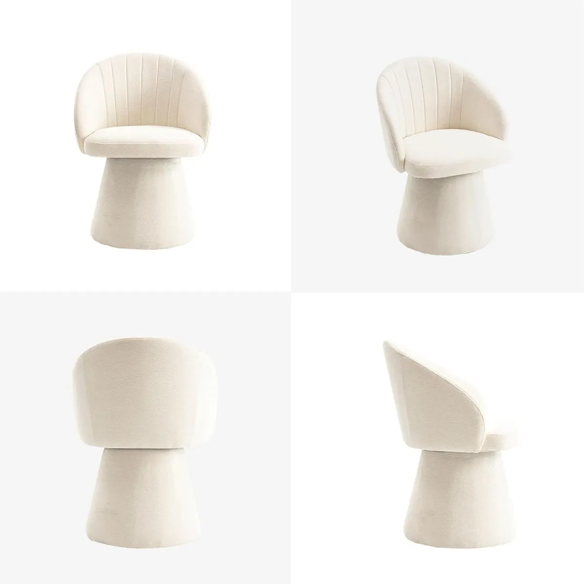 Swivel Chenille Vanity Chair Modern Upholstered - Image 3