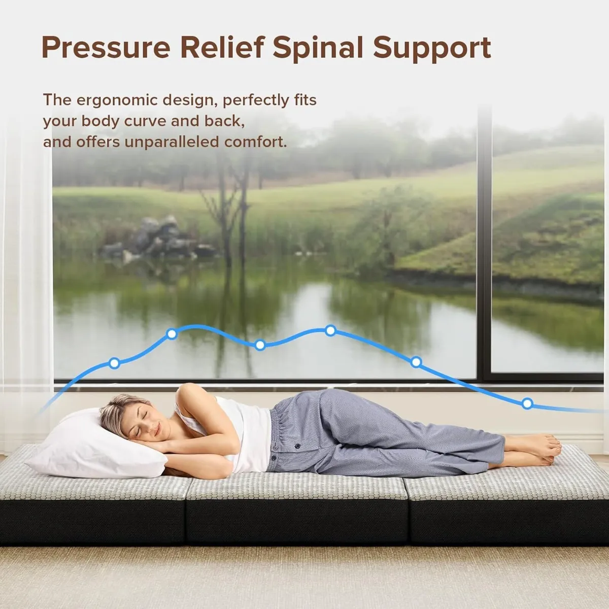 Single Mattress 190x90x15cm Memory Foam Foldable - Image 2