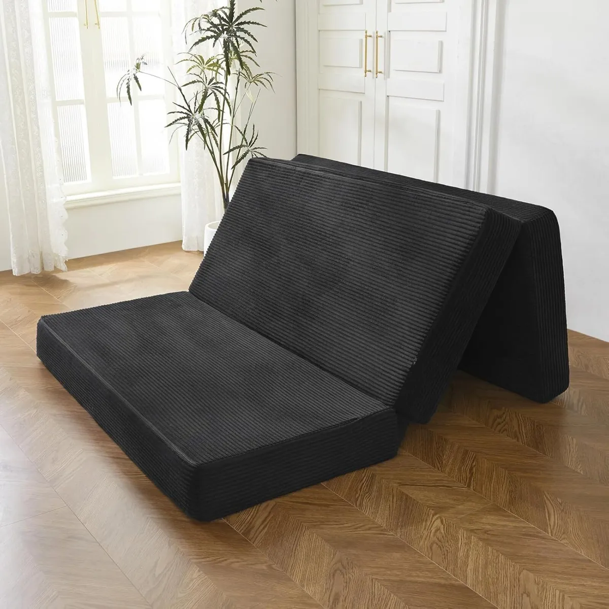 Folding Corduroy Mattress Tri Fold Floor 15cm - Image 1
