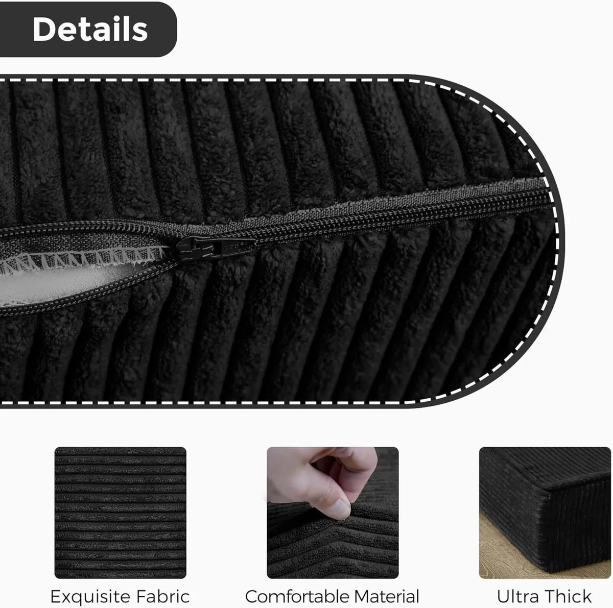 Folding Corduroy Mattress Tri Fold Floor 15cm - Image 3