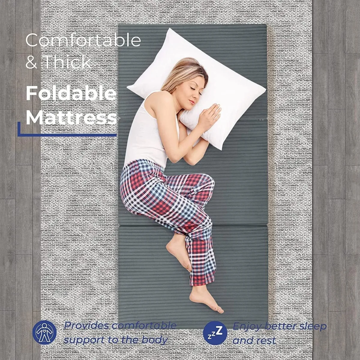 Tri Folding Floor Mattress 190x75cm 10cm Thick - Image 4