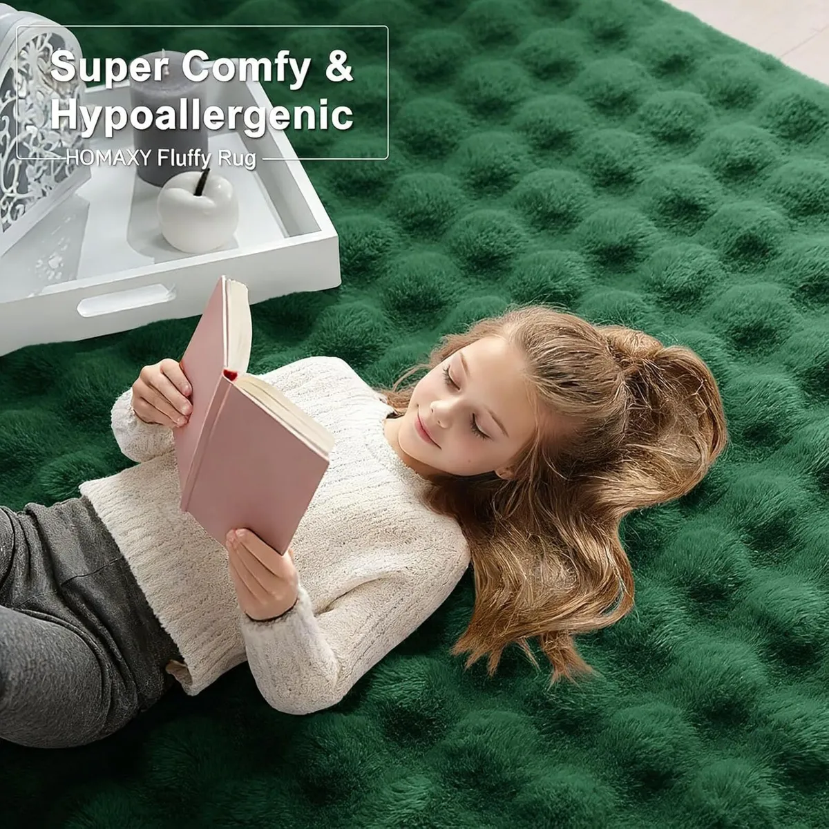 Fluffy Shaggy Rugs Living Room with 3D Bubble - Image 2